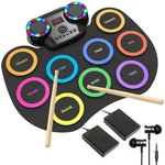 Rocksocki Electronic Drum Set 9PADS With Led Lights, Bluetooth Portable Elect.... Fixed Price $68.82.