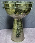 Mid-east Nickel Brass Metal Doumbek Drum With Jingles & 10 Synthetic Head. Fixed Price $125.00.