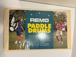 Vintage Remo Musical Paddle Drums 8 / 10 Yard Game Original Box Mallets Balls. Fixed Price $85.00.