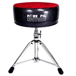 Pork Pie Round Drum Throne Black Sparkle With Red Crush Top. Fixed Price $224.99.