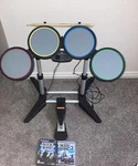Harmonix 822148 PS2 PS3 Rock Band Usb Wired Drum Set Foot Pedal Tested Working. Fixed Price $90.00.