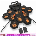 Electric Drum Kit 9 Pads Midi Portable Rechargeable W/ Speakers & Headphone Jack. Fixed Price $75.98.