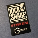 Aquarian Kick & Snare Rare Drumhead Promo Sticker Orchestra Band Instrument. Fixed Price $6.00.