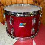 Vintage Ludwig 13" Red Sparkle Rack Tom Drum W/ Late 70'S Blue Olive Badge! Nice. Fixed Price $350.00.