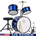 Kids 3-PIECE Drum Set Musical Instrument W/ Sticks Stool Pedal Easy Assembly New. Fixed Price $136.78.