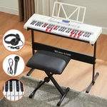 Mustar 61KEY Lighted Up Electric Piano Keyboard Stool,stand,headphone,microphone. Fixed Price $90.99.