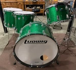 Ludwig Classic Maple Green Sparkle Piece Drum Set 26/14/16/18. Fixed Price $3200.00.