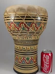 Rare Vintage Handcrafted Large Ceramic Pottery Mid East Drum With Leather Head. Fixed Price $234.94.