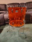 Ludwig Vistalite 16 In Orange Acrylic Floor Tom Drum Transparent Shell. Fixed Price $975.00.