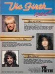 Vic Firth Drumsticks - Bissonette / Tommy Lee Carmine Appice 1991 Print Ad. Fixed Price $5.95.