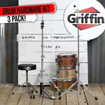 Drum Throne, Hi-hat Pedal, Cymbal Stand 3-BUNDLE Set Chrome Slip-proof Gear. Fixed Price $75.00.