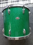 Slingerland 70S Vintage 16X14 Floor Tom Drum Shell Green Sparkle Was Hanging. Fixed Price $249.00.