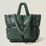 Large Padded Quilted Handbag Tote Shoulder Green Amazing Quality. Fixed Price $97.00.