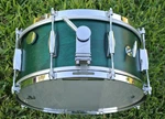 Gretsch 6.5X14 Broadkaster Caribbean Blue Satin Snare Drum 3-PLY 301 Hoops RL134. Fixed Price $989.95.