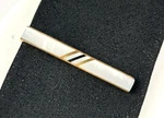 Tie Bar Clip Gold Tone Center Strip Mother Of Pearl Inlaid 2 Inches Vintage. Fixed Price $36.36.