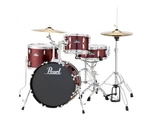Pearl Roadshow 4-PIECE Complete Drum Set W/18"X12" Kick & Cymbals Red Wine. Fixed Price $549.99.