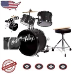 Real Wood 3-PIECE Kids Drum Set Metallic Black Authentic Sound Throne. Fixed Price $193.65.