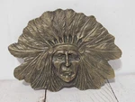 Vintage Aj Dezy Belt Buckle 1975 Native American Indian Chief Head Dress Brass. Fixed Price $34.95.