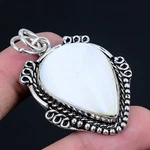 Mother Of Pearl Gemstone 925 Sterling Silver Jewelry Pendant 1.96" C818. Fixed Price $15.00.