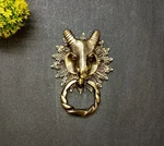 Lacquered Brass Wild Goat Head Door Knocker Animal Theme Hanger Decor AJ537. Fixed Price $178.20.